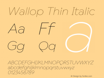 Wallop Thin Italic Version 3.003;Glyphs 3.1.1 (3138)图片样张