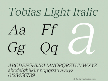 Tobias Light Italic Version 3.000;Glyphs 3.1.1 (3137)图片样张