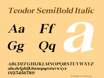 Teodor SemiBold Italic Version 3.000;Glyphs 3.1.1 (3137)图片样张
