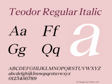 Teodor Regular Italic Version 3.000;Glyphs 3.1.1 (3137)图片样张