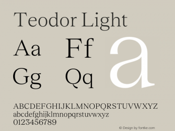 Teodor Light Version 3.000;Glyphs 3.1.1 (3137)图片样张