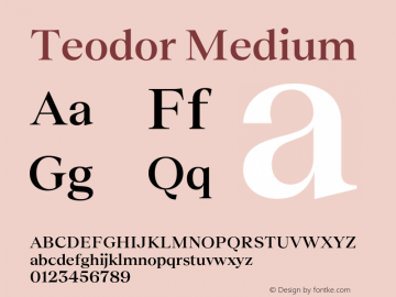 Teodor Medium Version 3.000;Glyphs 3.1.1 (3137)图片样张
