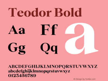 Teodor Bold Version 3.000;Glyphs 3.1.1 (3137)图片样张