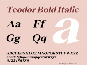Teodor Bold Italic Version 3.000;Glyphs 3.1.1 (3137)图片样张