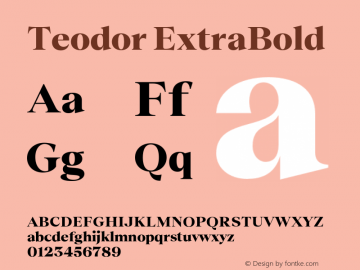 Teodor ExtraBold Version 3.000;Glyphs 3.1.1 (3137)图片样张