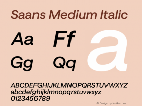 Saans Medium Italic Version 3.002;Glyphs 3.2 (3201)图片样张