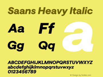 Saans Heavy Italic Version 3.002;Glyphs 3.2 (3201)图片样张