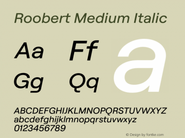 Roobert Medium Italic Version 4.000;Glyphs 3.2 (3243)图片样张