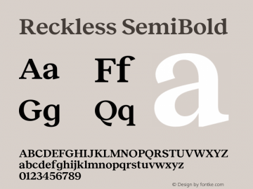 Reckless SemiBold Version 3.000;Glyphs 3.1.1 (3137)图片样张