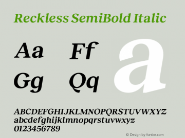 Reckless SemiBold Italic Version 3.000;Glyphs 3.1.1 (3137)图片样张