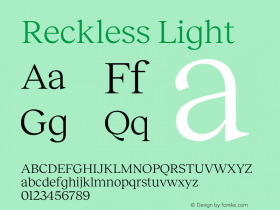 Reckless Light Version 3.000;Glyphs 3.1.1 (3137)图片样张