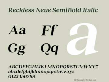 Reckless Neue SemiBold Italic Version 3.000;Glyphs 3.1.1 (3137)图片样张