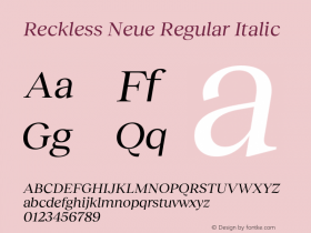 Reckless Neue Regular Italic Version 3.000;Glyphs 3.1.1 (3137)图片样张