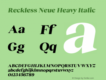 Reckless Neue Heavy Italic Version 3.000;Glyphs 3.1.1 (3137)图片样张