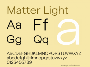 Matter Light Version 1.021;Glyphs 3.1.1 (3137)图片样张