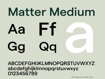 Matter Medium Version 1.021;Glyphs 3.1.1 (3137)图片样张