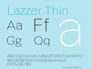 Lazzer Thin Version 3.001;Glyphs 3.1.1 (3137)图片样张