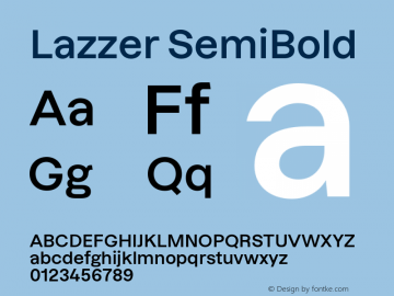 Lazzer SemiBold Version 3.001;Glyphs 3.1.1 (3137)图片样张