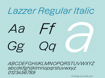 Lazzer Regular Italic Version 3.001;Glyphs 3.1.1 (3137)图片样张