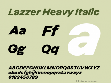 Lazzer Heavy Italic Version 3.001;Glyphs 3.1.1 (3137)图片样张