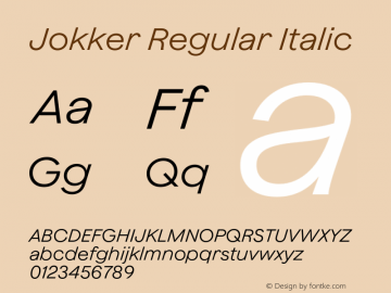 Jokker Regular Italic Version 2.000;Glyphs 3.1.2 (3150)图片样张