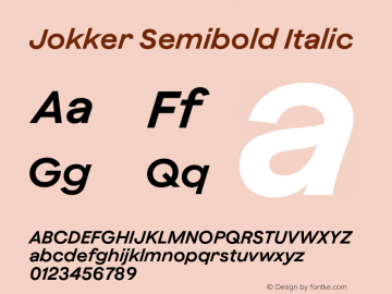 Jokker Semibold Italic Version 2.000;Glyphs 3.1.2 (3150)图片样张