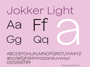 Jokker Light Version 2.000;Glyphs 3.1.2 (3150)图片样张