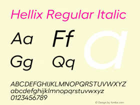 Hellix Regular Italic Version 3.000;Glyphs 3.1.1 (3137)图片样张