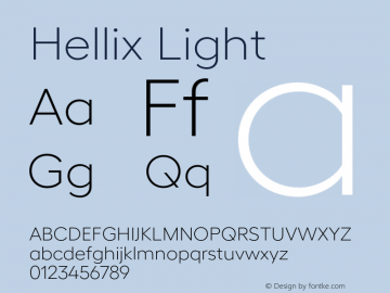 Hellix Light Version 3.000;Glyphs 3.1.1 (3137)图片样张