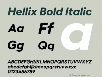 Hellix Bold Italic Version 3.000;Glyphs 3.1.1 (3137)图片样张