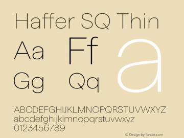 Haffer SQ Thin Version 1.004;Glyphs 3.1.1 (3137)图片样张