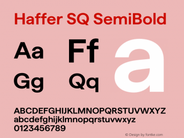 Haffer SQ SemiBold Version 1.004;Glyphs 3.1.1 (3137)图片样张