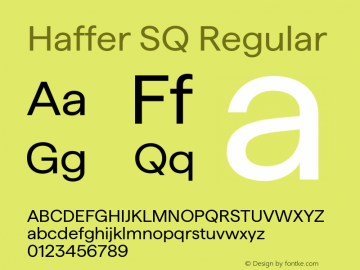 Haffer SQ Regular Version 1.004;Glyphs 3.1.1 (3137)图片样张