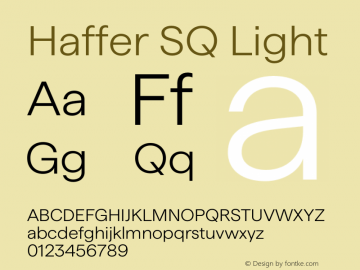 Haffer SQ Light Version 1.004;Glyphs 3.1.1 (3137)图片样张