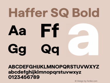 Haffer SQ Bold Version 1.004;Glyphs 3.1.1 (3137)图片样张