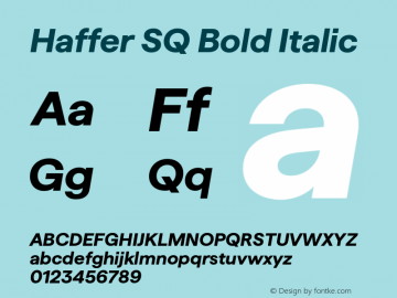 Haffer SQ Bold Italic Version 1.004;Glyphs 3.1.1 (3137)图片样张