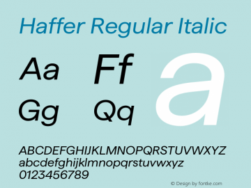 Haffer Regular Italic Version 1.004;Glyphs 3.1.1 (3137)图片样张
