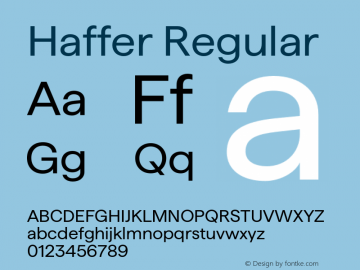 Haffer Regular Version 1.004;Glyphs 3.1.1 (3137)图片样张