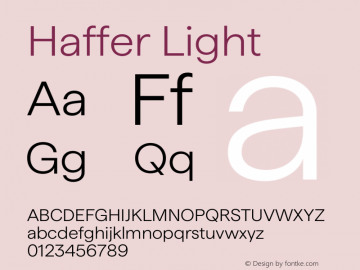 Haffer Light Version 1.004;Glyphs 3.1.1 (3137)图片样张