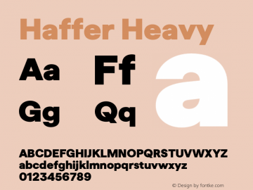 Haffer Heavy Version 1.004;Glyphs 3.1.1 (3137)图片样张