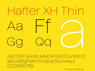 Haffer XH Thin Version 1.004;Glyphs 3.1.1 (3138)图片样张