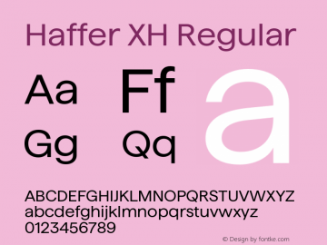 Haffer XH Regular Version 1.004;Glyphs 3.1.1 (3138)图片样张