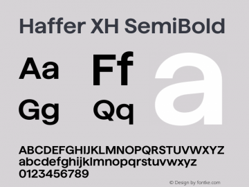 Haffer XH SemiBold Version 1.004;Glyphs 3.1.1 (3138)图片样张