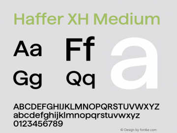 Haffer XH Medium Version 1.004;Glyphs 3.1.1 (3138)图片样张