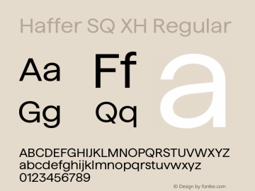 Haffer SQ XH Regular Version 1.004;Glyphs 3.1.1 (3137)图片样张