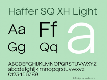 Haffer SQ XH Light Version 1.004;Glyphs 3.1.1 (3137)图片样张