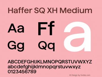 Haffer SQ XH Medium Version 1.004;Glyphs 3.1.1 (3137)图片样张