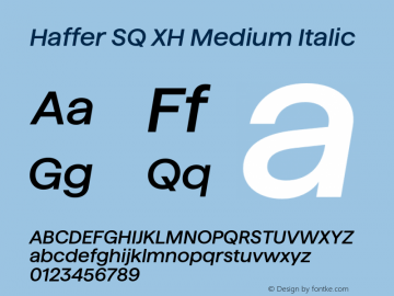 Haffer SQ XH Medium Italic Version 1.004;Glyphs 3.1.1 (3137)图片样张