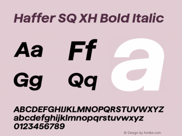 Haffer SQ XH Bold Italic Version 1.004;Glyphs 3.1.1 (3137)图片样张