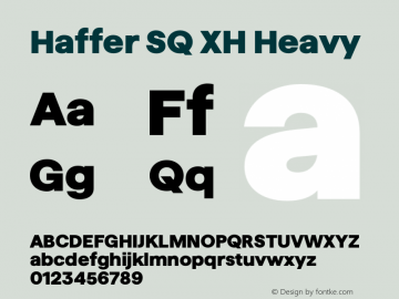 Haffer SQ XH Heavy Version 1.004;Glyphs 3.1.1 (3137)图片样张